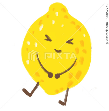 Yellow lemon happy smile active cartoon illustration Yellow lemon happy smile active cartoon illustration 90052749