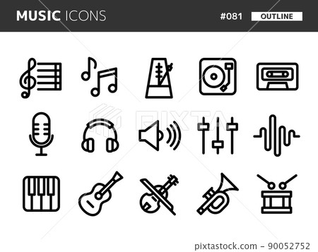 Music related line style icon set_081 90052752