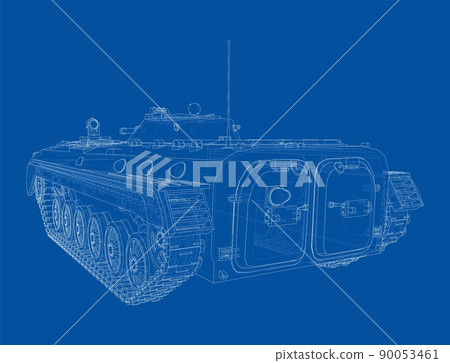Infantry fighting vehicle. Vector 90053461