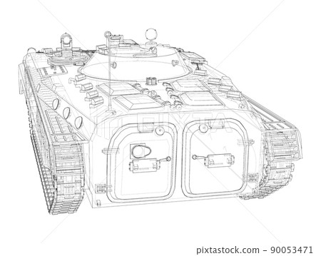 Infantry fighting vehicle. Vector 90053471