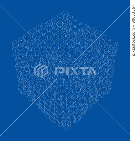 Vector abstract boxes background Vector abstract boxes background 90053567