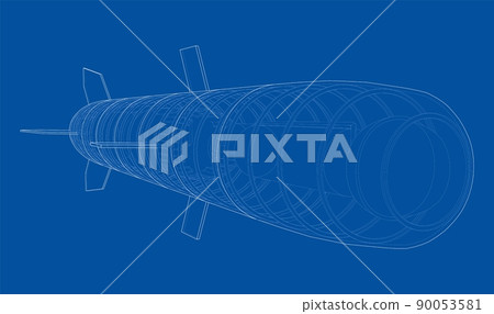 Military missile army rocket. Vector 90053581
