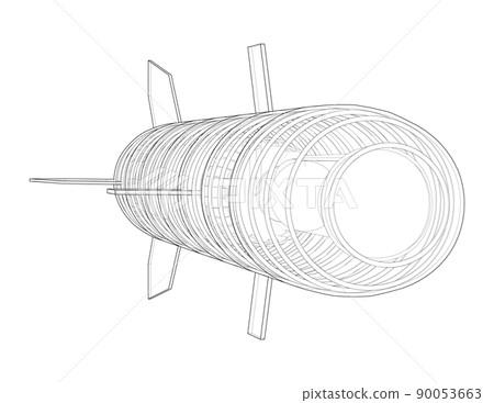 Military missile army rocket. Vector 90053663