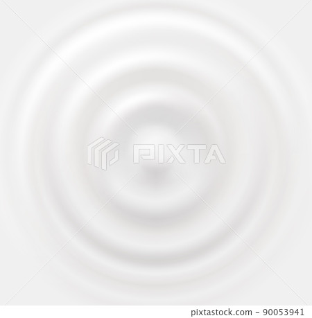 Milk wave splash ripple background, white 3d vector circles of yogurt or cream top view. Round swirl texture surface from falling drop, moisturizer, lotion, paint or dairy 90053941