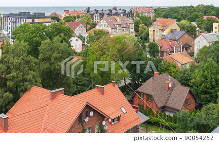 Zelenogradsk old town on a summer day, aerial view Zelenogradsk old town on a summer day, aerial view 90054252