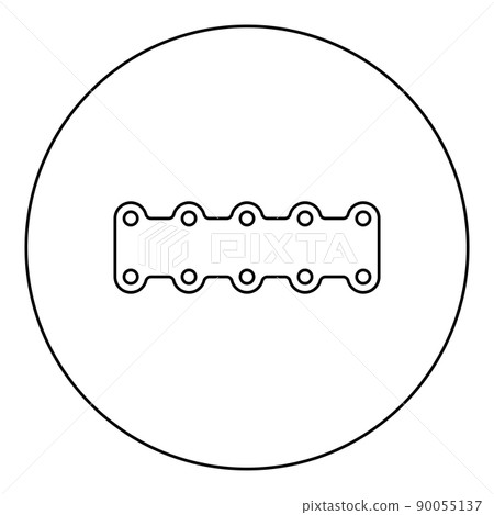 Engine gasket car icon in circle round black color vector illustration image outline contour line thin style 90055137