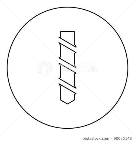 Drill bit auger icon in circle round black color vector illustration image outline contour line thin style Drill bit auger icon in circle round black color vector illustration image outline contour line thin style 90055148