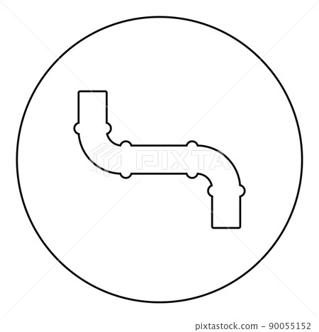 Pipe icon in circle round black color vector illustration image outline contour line thin style Pipe icon in circle round black color vector illustration image outline contour line thin style 90055152