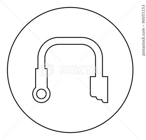 Pipe for water icon in circle round black color vector illustration image outline contour line thin style 90055153