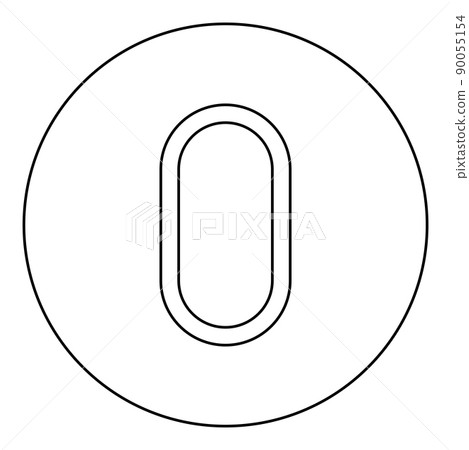 Belt for wheel washing machine toothless icon in circle round black color vector illustration image outline contour line thin style 90055154
