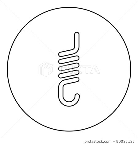 Spring with hook tension extension coil clutch for car suspension icon in circle round black color vector illustration image outline contour line thin style Spring with hook tension extension coil clutch for car suspension icon in circle round black color vector illustration image outline contour line thin style 90055155