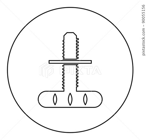Furniture leg adjustable support icon in circle round black color vector illustration image outline contour line thin style Furniture leg adjustable support icon in circle round black color vector illustration image outline contour line thin style 90055156