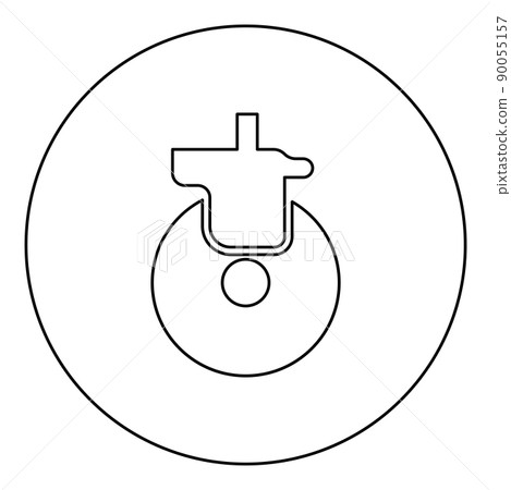 Wheel for furniture caster cart icon in circle round black color vector illustration image outline contour line thin style Wheel for furniture caster cart icon in circle round black color vector illustration image outline contour line thin style 90055157