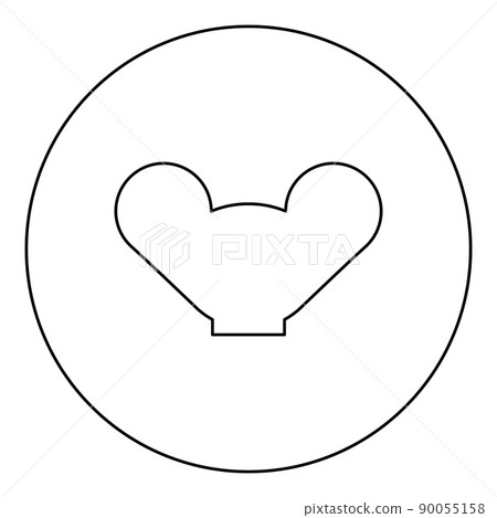 Barish nut icon in circle round black color vector illustration image outline contour line thin style 90055158