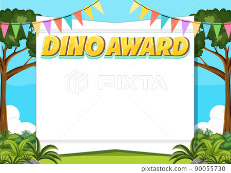 Dino award template with blank paper 90055730