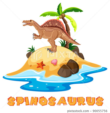 Prehistoric island with spinosaurus Prehistoric island with spinosaurus 90055756
