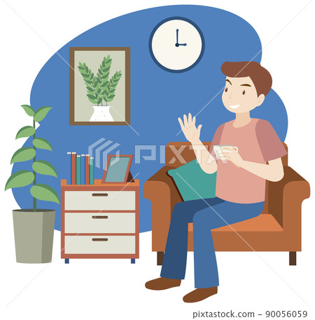 Work at home concept in flat design 90056059