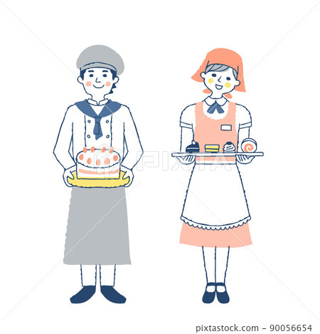 Pastry chef and waitress 90056654