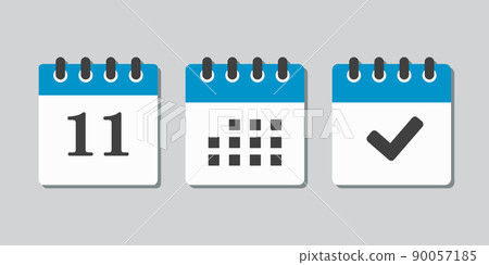 Vector icon page calendar number 11, genda, done 90057185