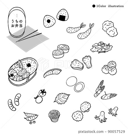 Illustration of a classic bento-1 / monochrome 90057529
