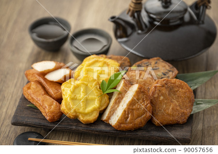 Satsuma-age on a plate 90057656