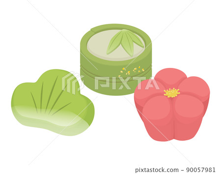 Illustration of Japanese sweets of Shochikuume Illustration of Japanese sweets of Shochikuume 90057981