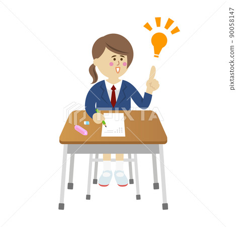 Illustration image of a female student whose answer came to light in the test Illustration image of a female student whose answer came to light in the test 90058147