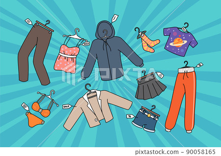 Clothing pieces with price tags on discount  90058165