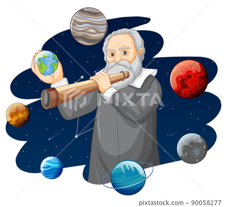 Portrait of Galileo Galilei in cartoon style Portrait of Galileo Galilei in cartoon style 90058277