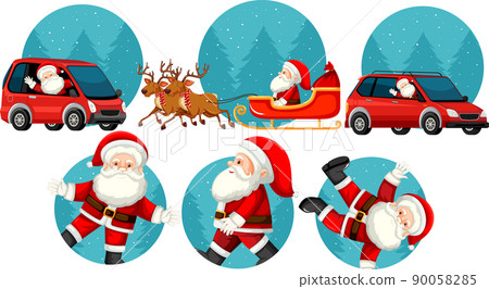 Set of Christmas theme with Santa, car 90058285