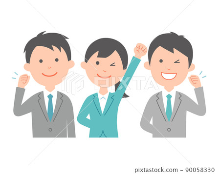 Three motivated business people, refreshing upper body Three motivated business people, refreshing upper body 90058330