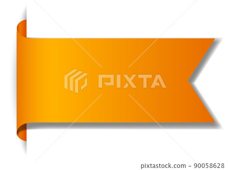 Orange banner design on white background Orange banner design on white background 90058628