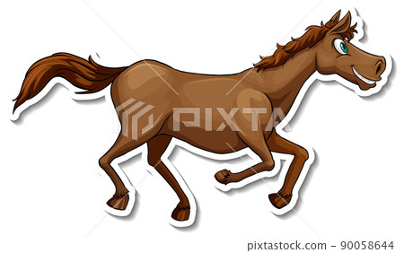 Horse animal cartoon sticker 90058644