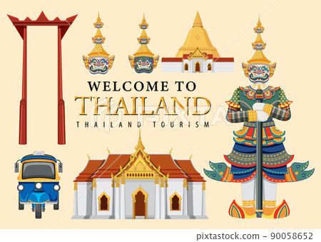 Thailand iconic tourism attraction background 90058652
