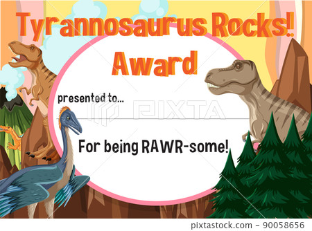 Certificate template with dinosaur Certificate template with dinosaur 90058656