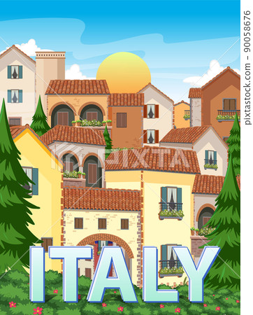Italy travel attraction and landscape building background 90058676