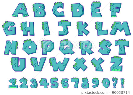 Font design for english alphabets in blue Font design for english alphabets in blue 90058714