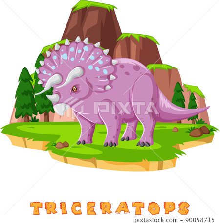 Dinosaur wordcard for triceratops 90058715