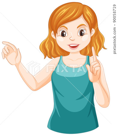 A teenage girl white background A teenage girl white background 90058719