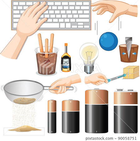 Science equipments on white background Science equipments on white background 90058751