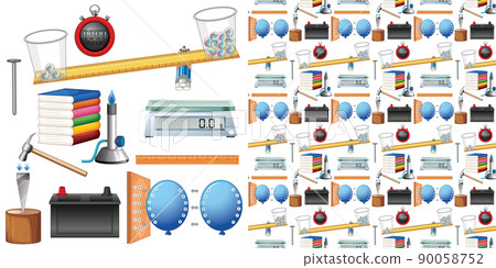 Seamless background with science equipments Seamless background with science equipments 90058752