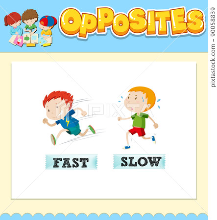 Opposite words for fast and slow 90058839
