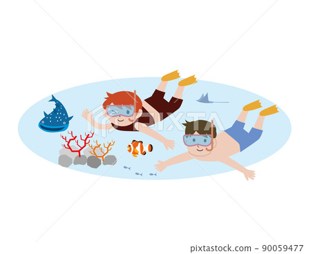Scuba diving couple 90059477