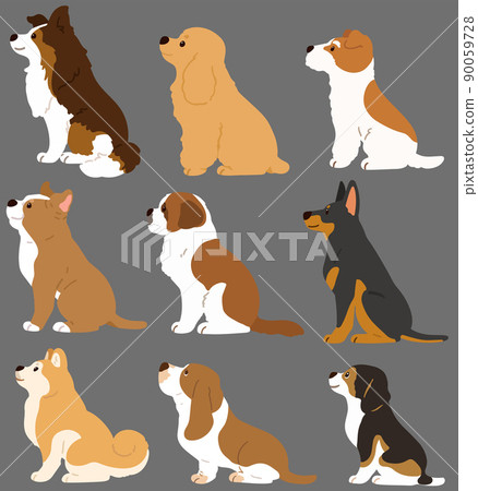 側身坐著的簡單可愛的狗插圖集 E 沒有主線 側身坐著的簡單可愛的狗插圖集 E 沒有主線 90059728