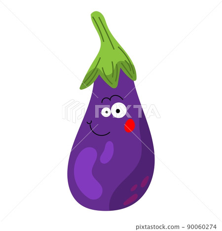 Cute happy eggplant vegetable kawaii character. Colorful design for cards, banners, shopping bag, t-shirt, apparel, clothes,. Funny doodle style emoticons. Flat icon isolated on white background. Cute happy eggplant vegetable kawaii character. Colorful design for cards, banners, shopping bag, t-shirt, apparel, clothes,. Funny doodle style emoticons. Flat icon isolated on white background. 90060274