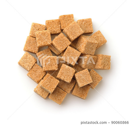 Top view of brown cane sugar cubes Top view of brown cane sugar cubes 90060866