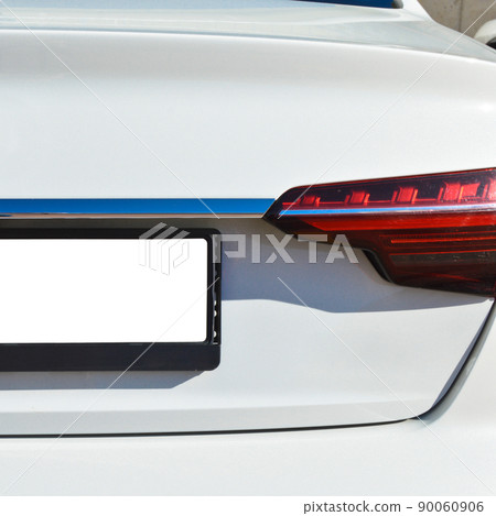 Detail of car headlights lamp, white modern car tail red lamp 90060906