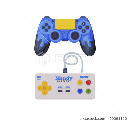 Gamepad as Game Controller and Input Device for Video Game Console Vector Set 90061130