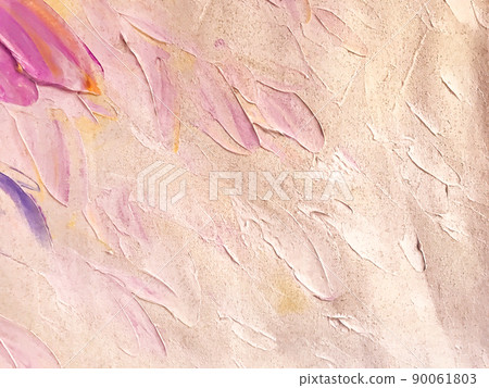 Abstract art background light pink and lilac colors. Watercolor painting on canvas with pearl coral brush strokes. 90061803