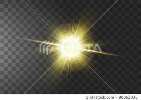 Vector transparent sunlight special lens flare light effect. Sun isolated on transparent background. Glow light effect 90062036